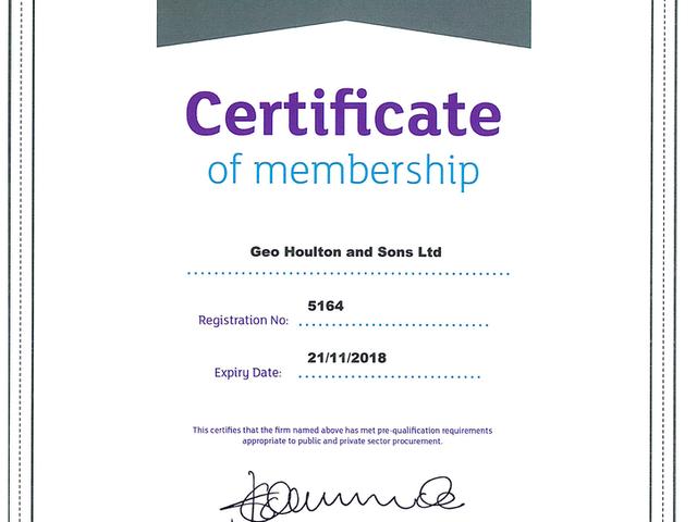 Houlton Achieve Constructionline Platinum Level Status