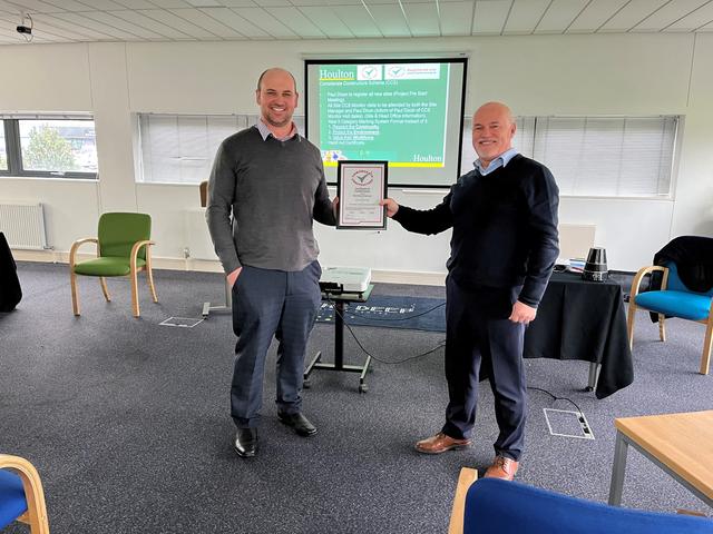 Matty Receives His Considerate Constructors Certificate