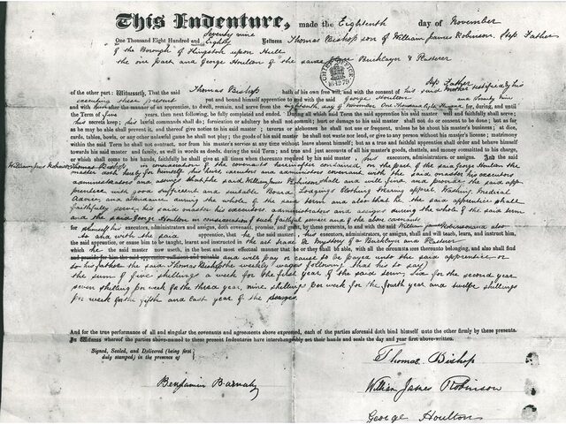 Thomas Bishop Indenture 1879