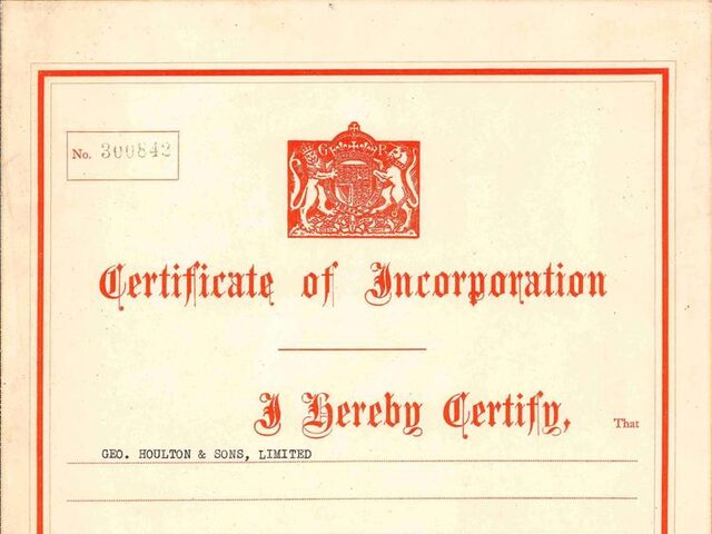 Certificate of Incorporation 1935