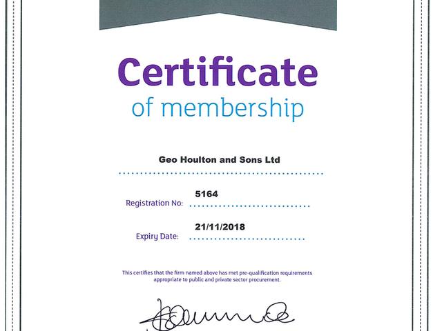 Constructionline Platinum Certificate