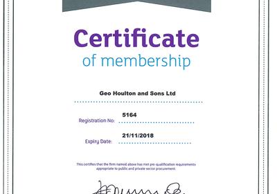 Constructionline Platinum Certificate